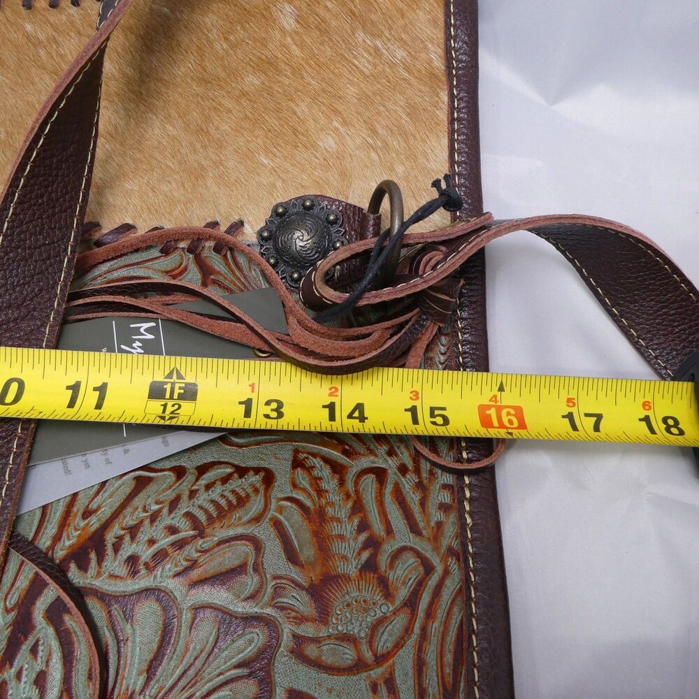 Myra Bag NWT Beautiful Handcrafted "Ferric” Fur & Emboss-Leather Handbag - Picture 12 of 14
